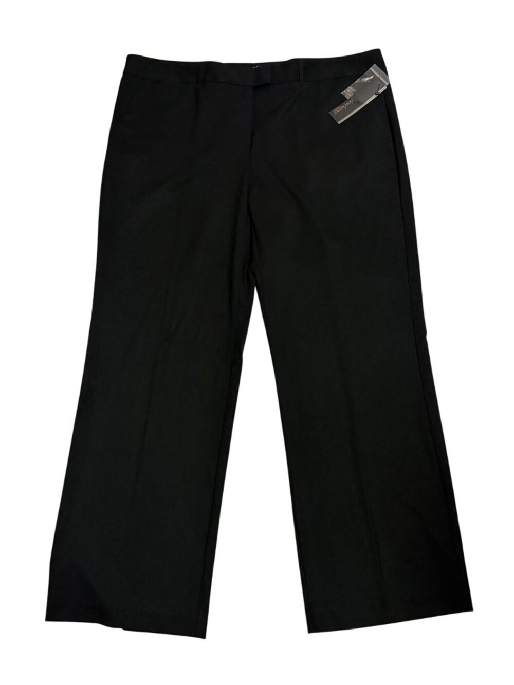 Daisy Fuentes Industry Fit 18W Black Straight-Leg Mid-Rise Pants Stretch Onyx